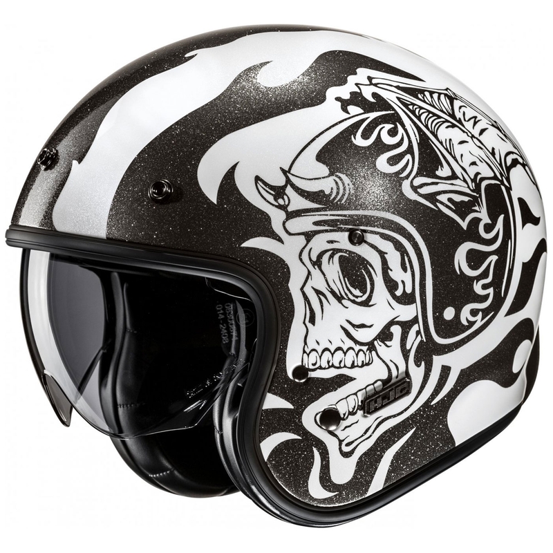 Casco moto aperto HJC V31 Flame MC5 nero-bianco