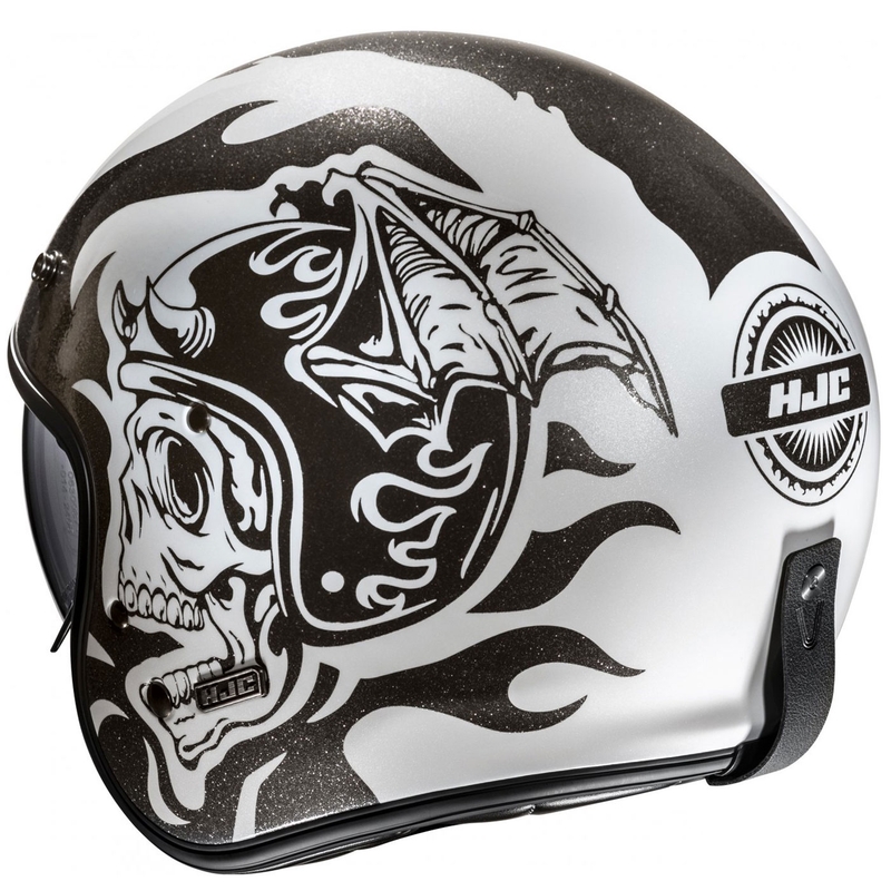Casco moto aperto HJC V31 Flame MC5 nero-bianco