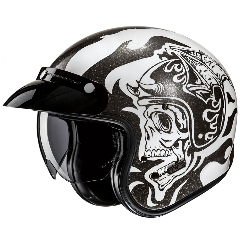 Casco moto aperto HJC V31 Flame MC5 nero-bianco