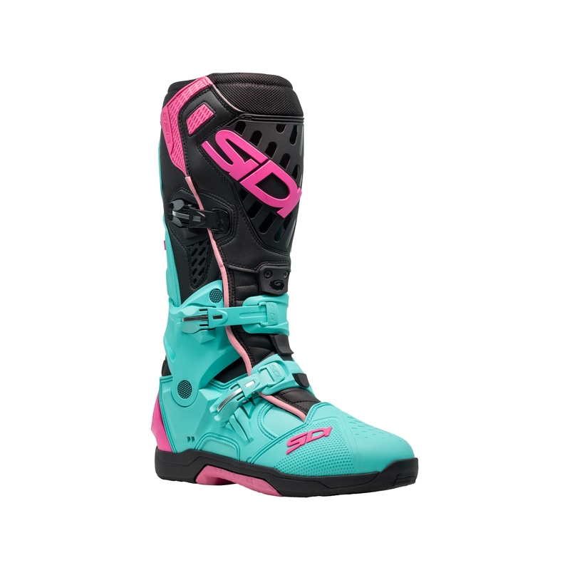 Stivali moto SiDi Crossair menta-nero-rosa