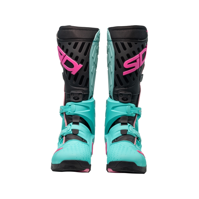 Stivali moto SiDi Crossair menta-nero-rosa