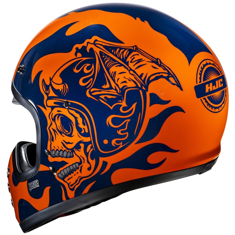 Casco integrale da moto HJC V60 Flame MC27 arancione-blu