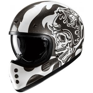 Casco moto integrale HJC V60 Flame MC5 nero-bianco