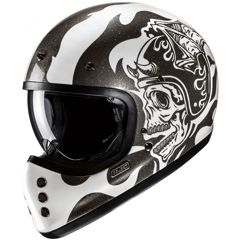 Casco integrale da moto HJC V60 Flame MC5 nero-bianco