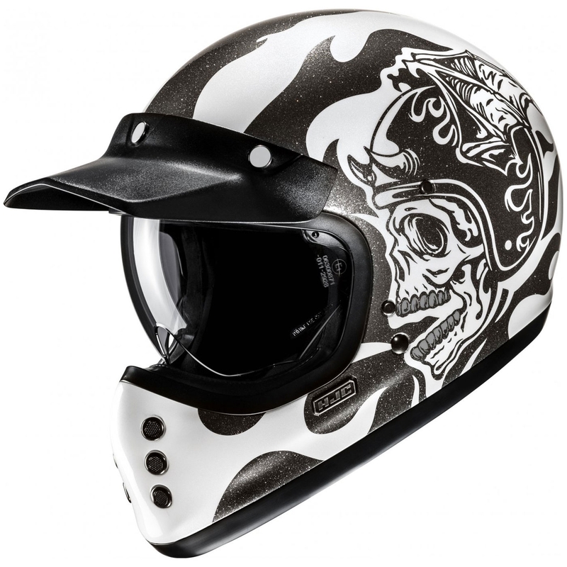 Casco integrale da moto HJC V60 Flame MC5 nero-bianco