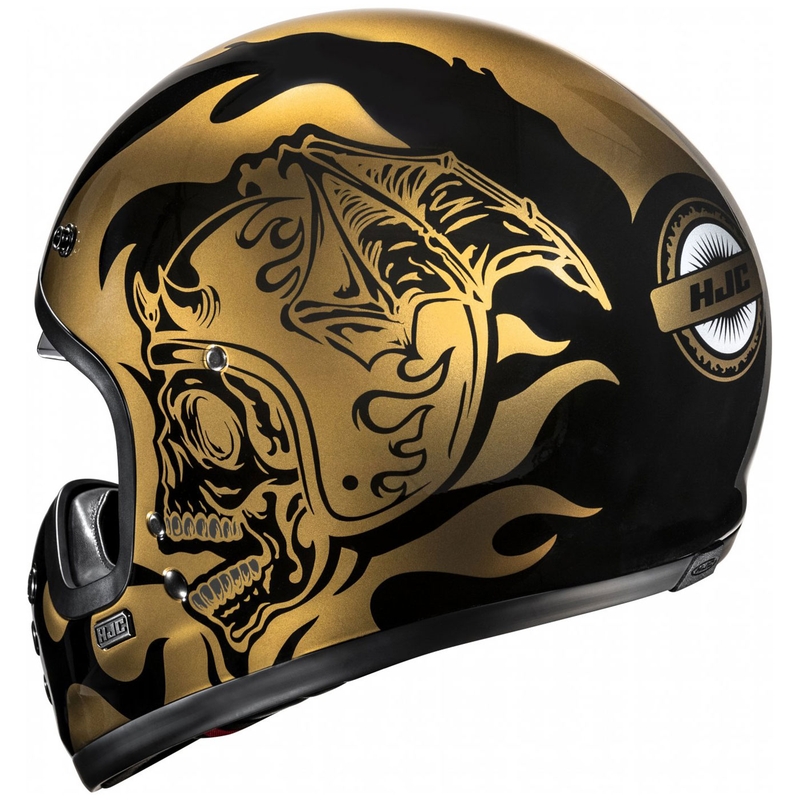 Casco integrale da moto HJC V60 Flame MC9 oro-nero