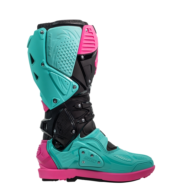 Stivali moto SiDi Crossfire 3 SRS nero-menta-rosa