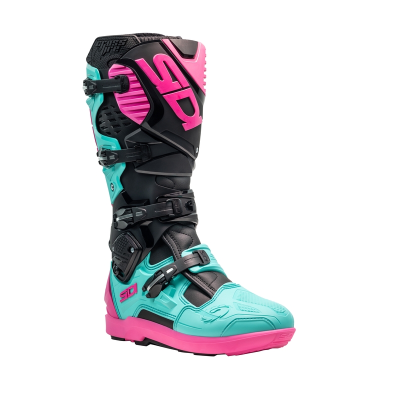 Stivali moto SiDi Crossfire 3 SRS nero-menta-rosa