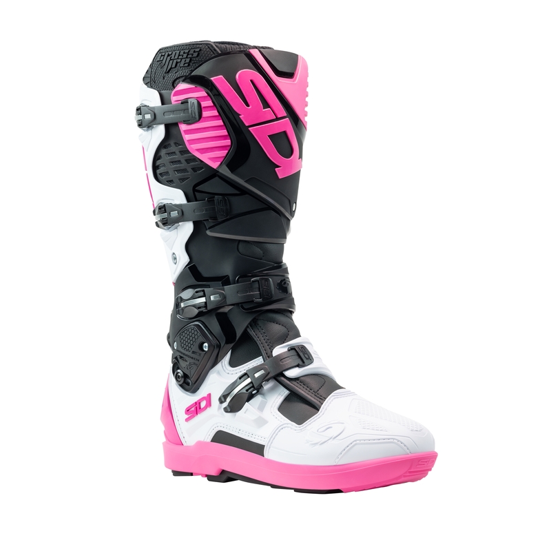 Stivali moto SiDi Crossfire 3 SRS nero-bianco-rosa