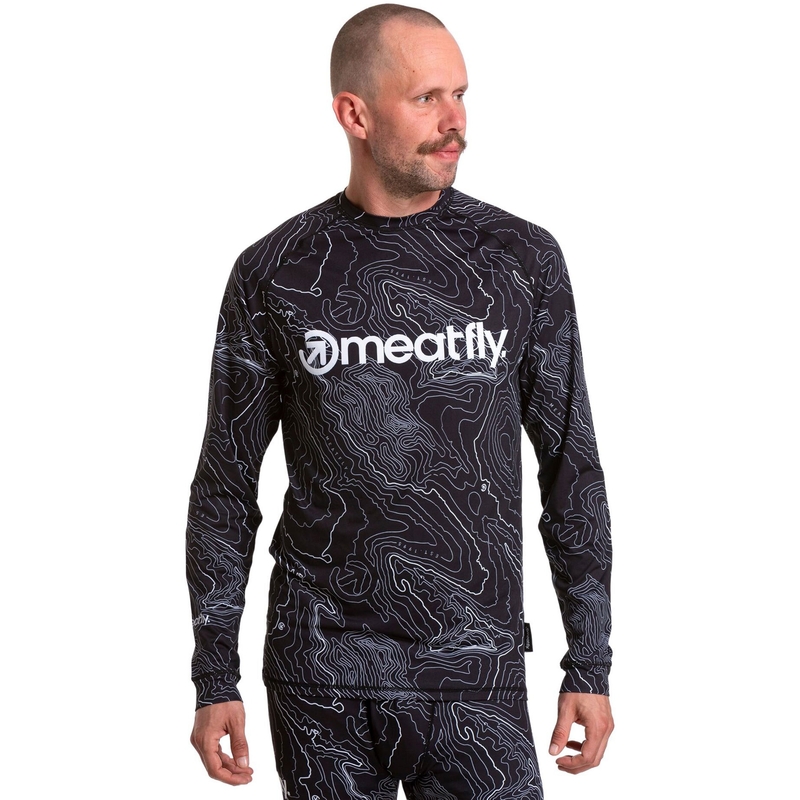 T-shirt termica da uomo Meatfly Avery nero-bianco