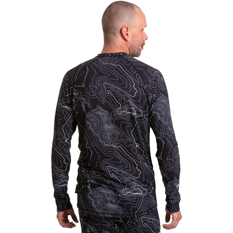 T-shirt termica da uomo Meatfly Avery nero-bianco