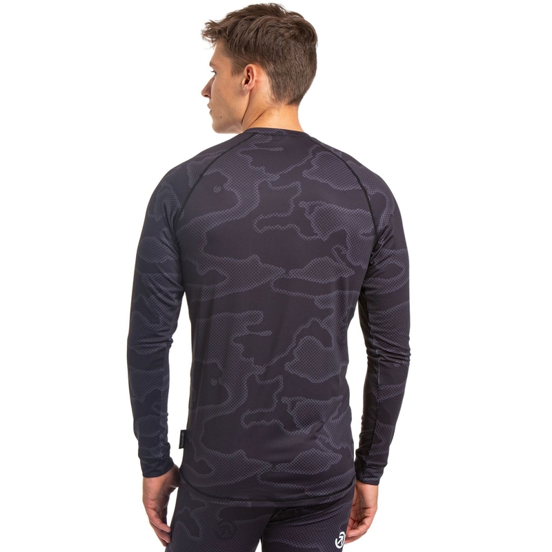 T-shirt termica da uomo Meatfly Avery nero-grigio