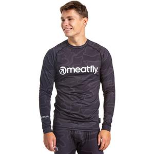 T-shirt termica da uomo Meatfly Avery nero-grigio
