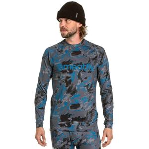 T-shirt termica da uomo Meatfly Avery blu-grigio camo