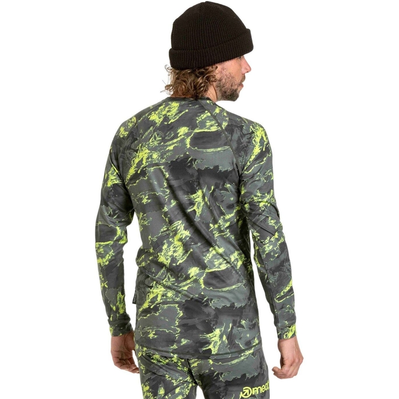 T-shirt termica da uomo Meatfly Avery blu-verde camo