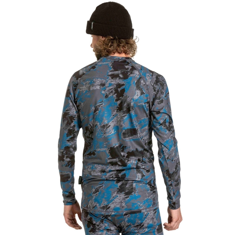 T-shirt termica da uomo Meatfly Avery blu-grigio camo