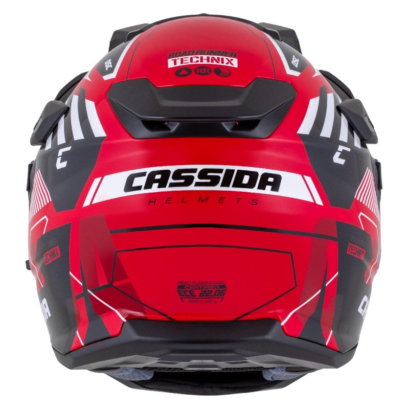 Casco enduro Cassida Road Runner TechniX rosso-nero-bianco-grigio