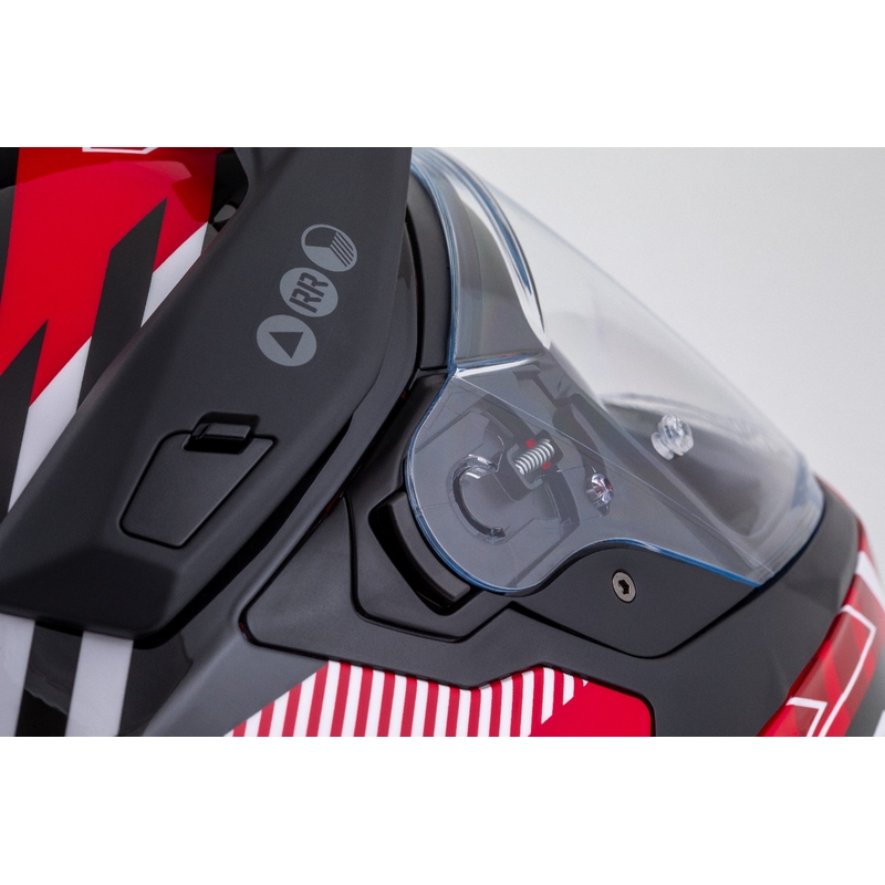 Casco enduro Cassida Road Runner TechniX rosso-nero-bianco-grigio