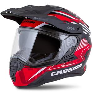 Casco enduro Cassida Road Runner TechniX rosso-nero-bianco-grigio