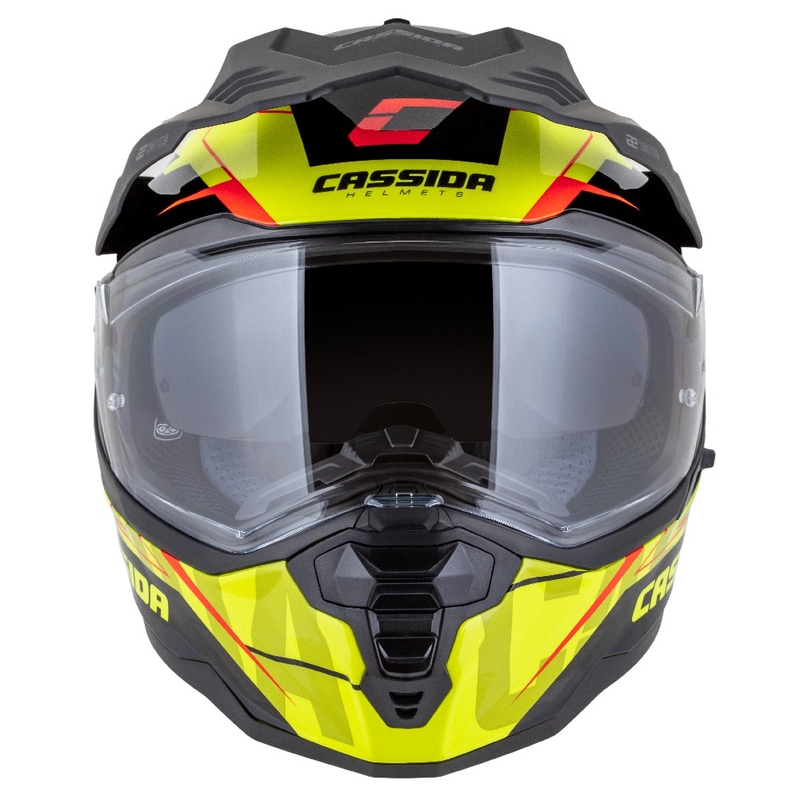 Casco enduro Cassida Road Runner TechniX giallo fluo-nero-arancio-grigio