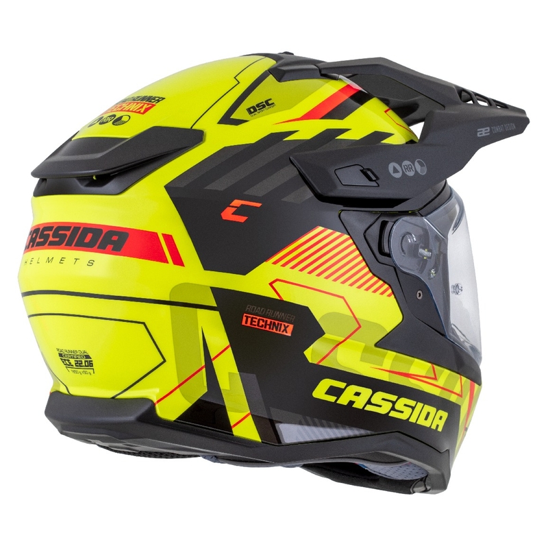 Casco enduro Cassida Road Runner TechniX giallo fluo-nero-arancio-grigio