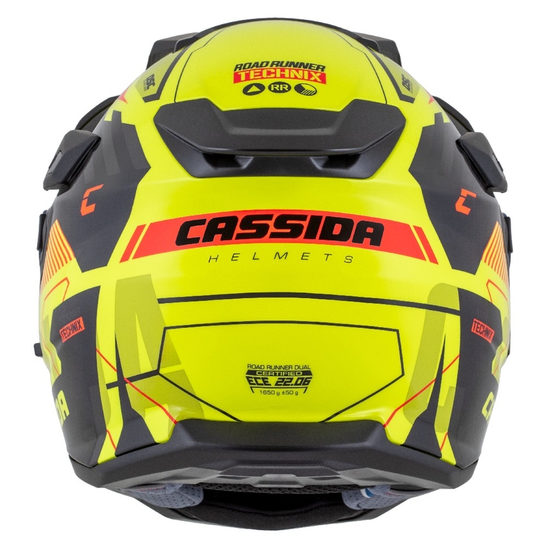 Casco enduro Cassida Road Runner TechniX giallo fluo-nero-arancio-grigio