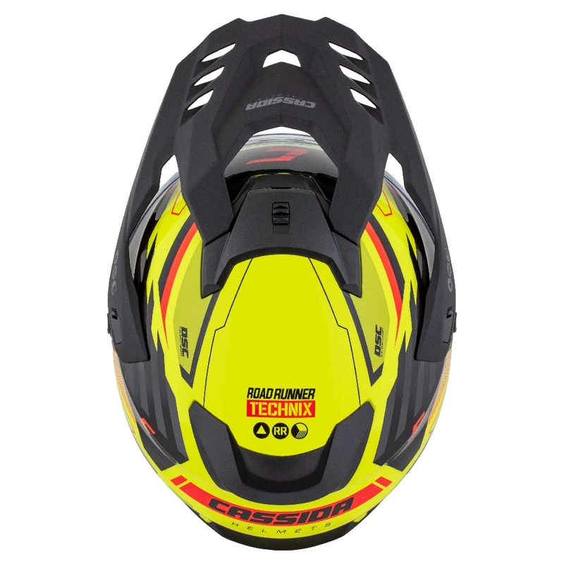 Casco enduro Cassida Road Runner TechniX giallo fluo-nero-arancio-grigio