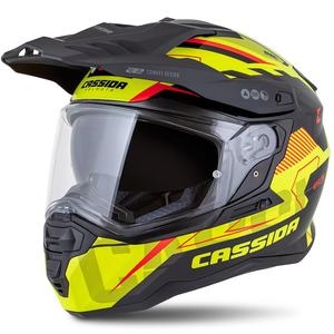Casco enduro Cassida Road Runner TechniX giallo fluo-nero-arancio-grigio
