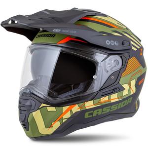 Casco enduro Cassida Road Runner TechniX verde opaco-nero-arancio-grigio