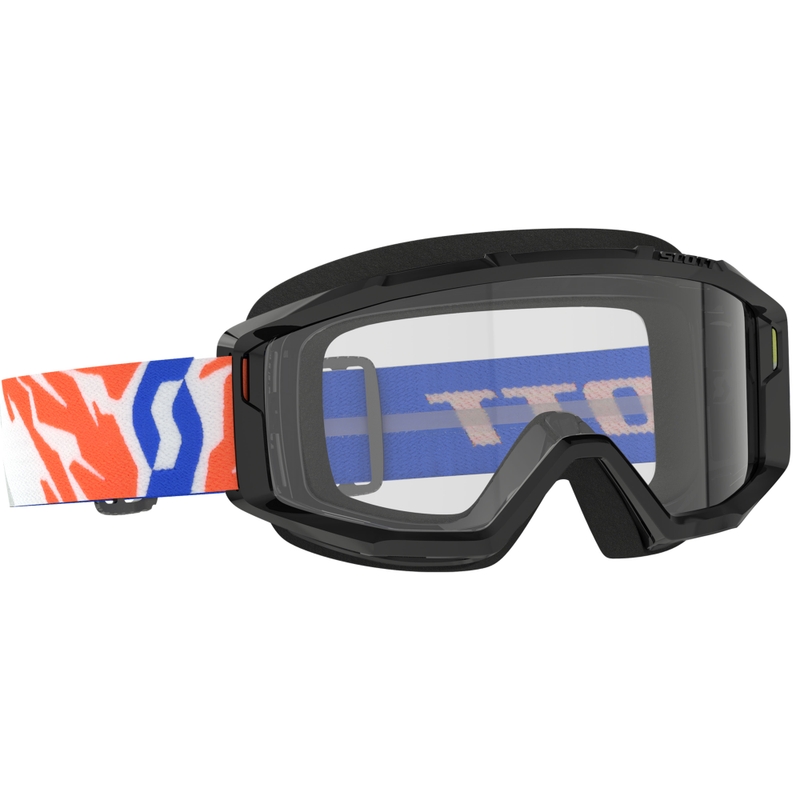 Occhiali motocross per bambini SCOTT Primal Youth neri con plexiglass trasparente
