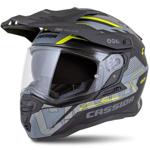 Casco enduro Cassida Road Runner TechniX grigio opaco-nero-giallo fluo