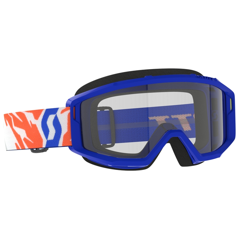Occhiali motocross per bambini SCOTT Primal Youth blu con plexiglass trasparente