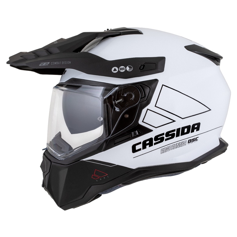 Casco enduro Cassida Road Runner Dual bianco-nero