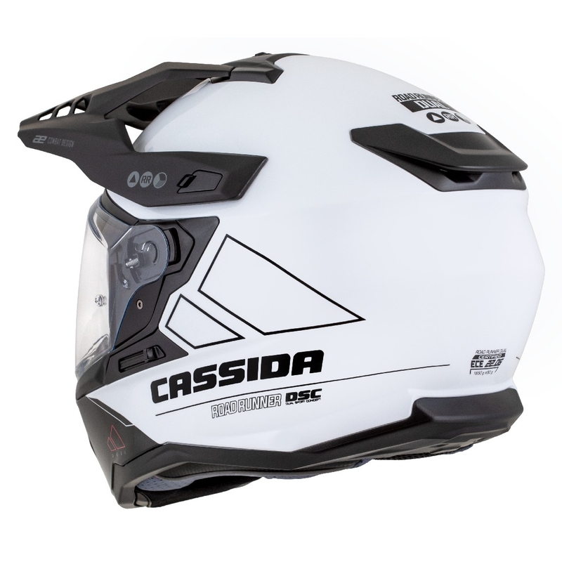 Casco enduro Cassida Road Runner Dual bianco-nero