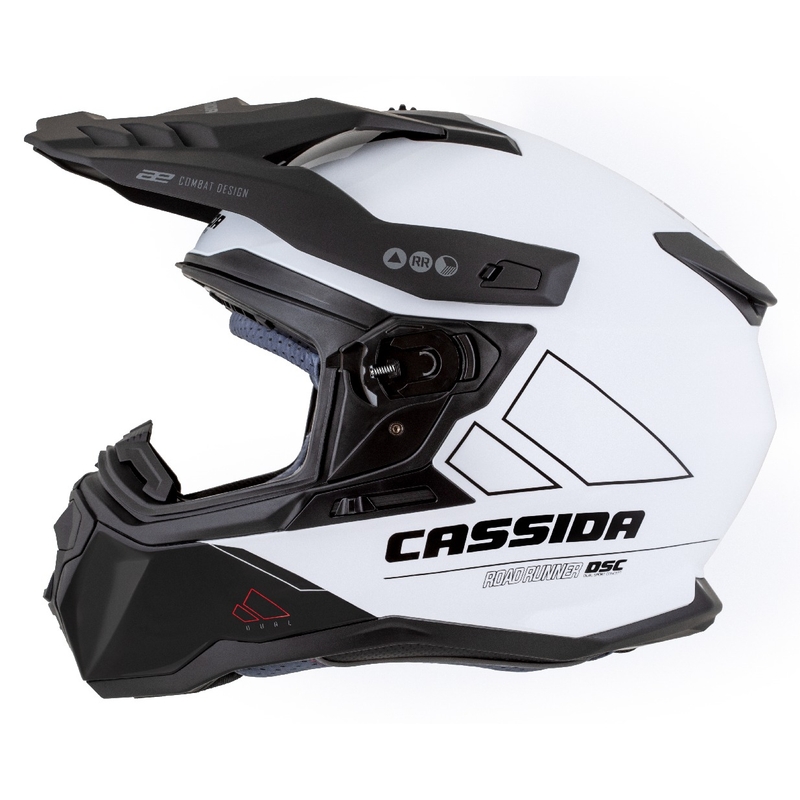 Casco enduro Cassida Road Runner Dual bianco-nero