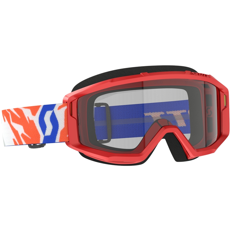 Occhiali motocross per bambini SCOTT Primal Youth rossi con plexiglass trasparente Saldi