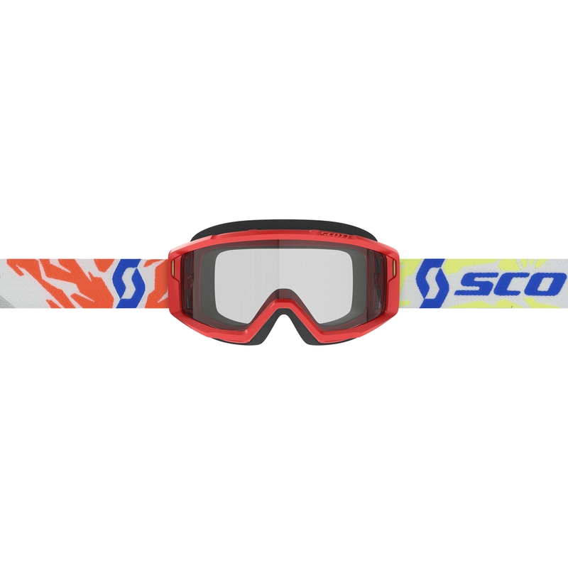 Occhiali motocross per bambini SCOTT Primal Youth rossi con plexiglass trasparente Saldi