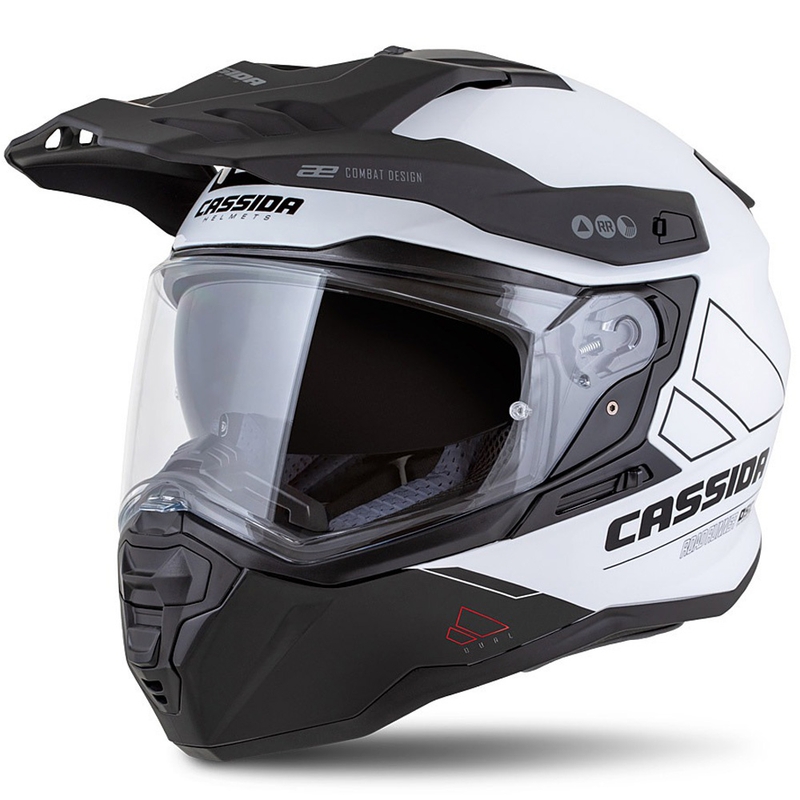 Casco enduro Cassida Road Runner Dual bianco-nero