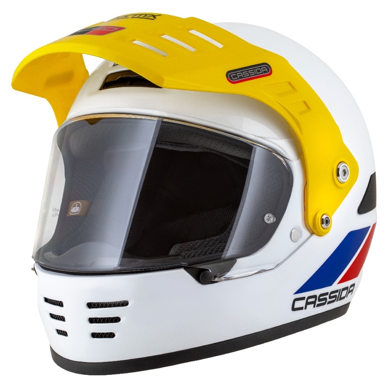 Casco enduro Cassida FormX FlatOut bianco-blu-rosso