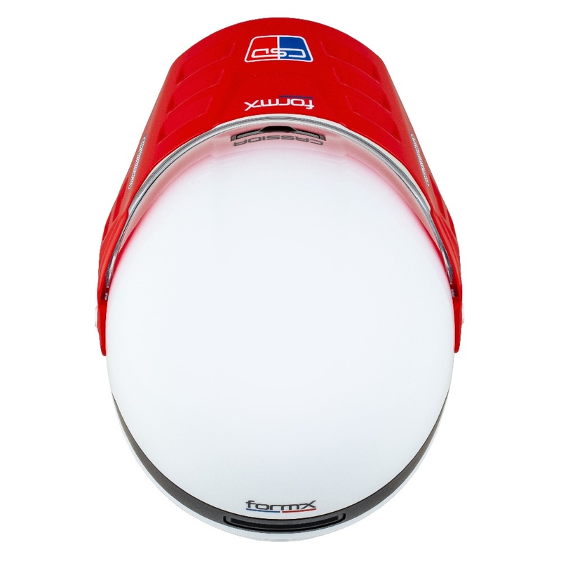 Casco enduro Cassida FormX FlatOut bianco-blu-rosso