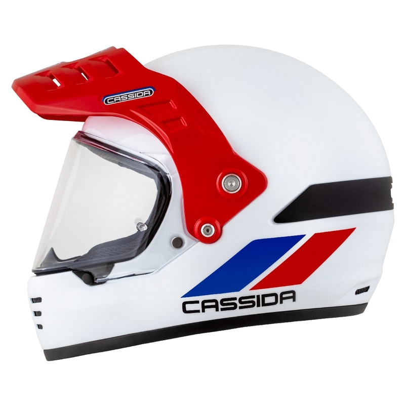 Casco enduro Cassida FormX FlatOut bianco-blu-rosso