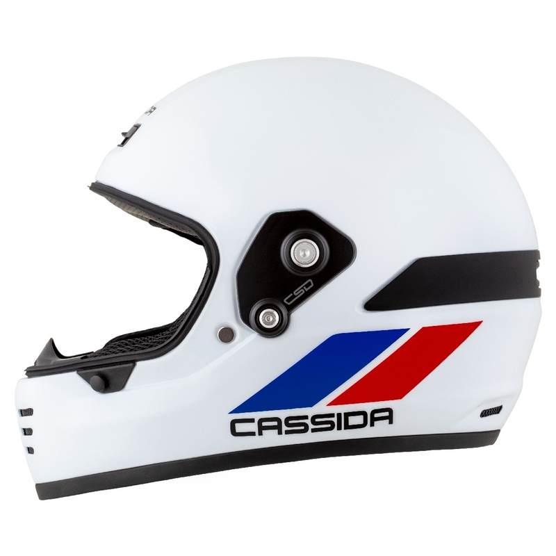 Casco enduro Cassida FormX FlatOut bianco-blu-rosso