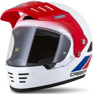 Casco enduro Cassida FormX FlatOut bianco-blu-rosso
