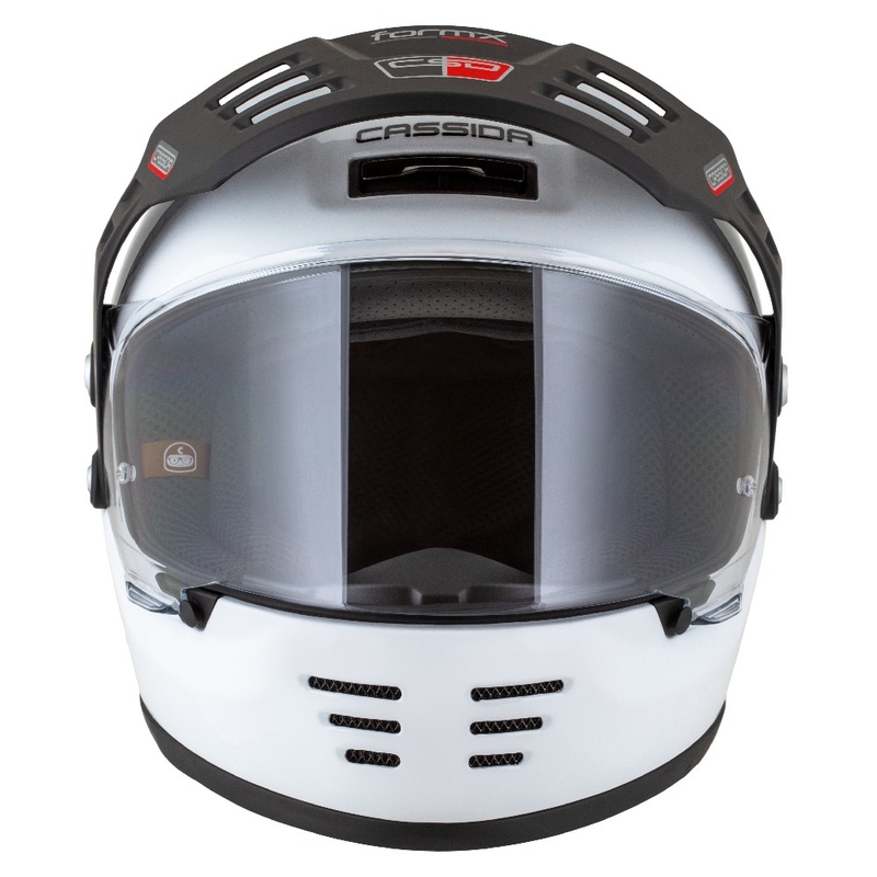 Casco enduro Cassida FormX FlatOut bianco-nero-rosso