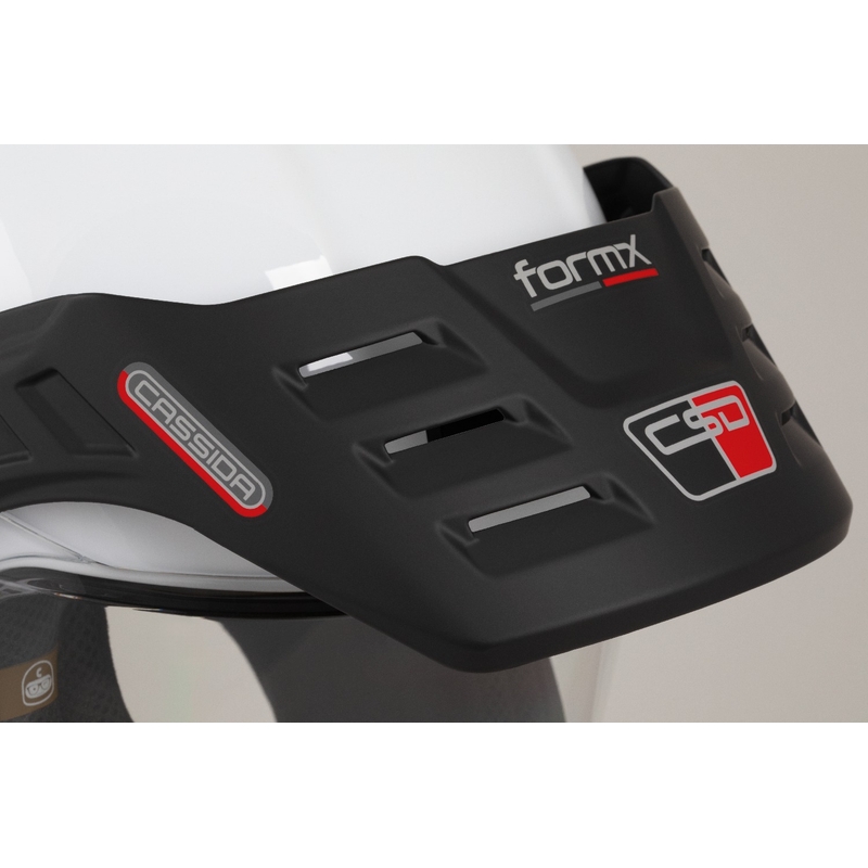 Casco enduro Cassida FormX FlatOut bianco-nero-rosso