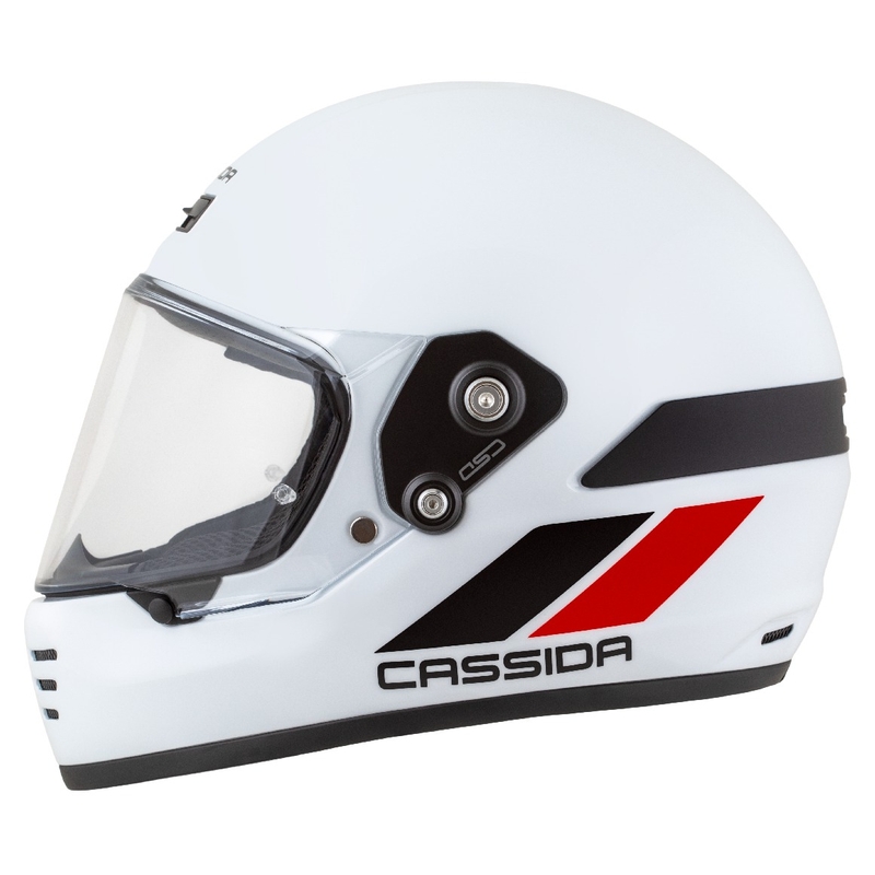 Casco enduro Cassida FormX FlatOut bianco-nero-rosso