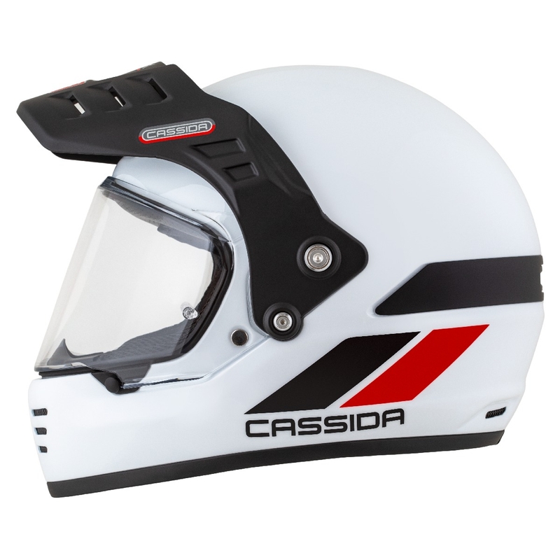 Casco enduro Cassida FormX FlatOut bianco-nero-rosso
