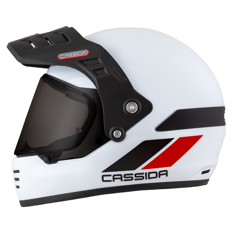Casco enduro Cassida FormX FlatOut bianco-nero-rosso