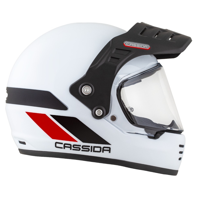 Casco enduro Cassida FormX FlatOut bianco-nero-rosso