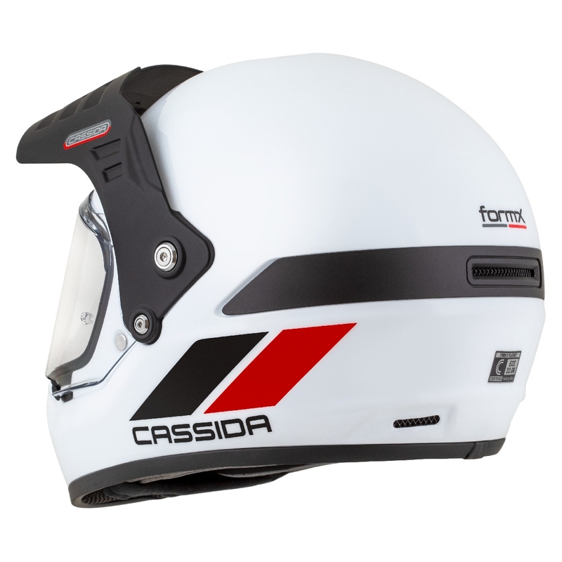 Casco enduro Cassida FormX FlatOut bianco-nero-rosso